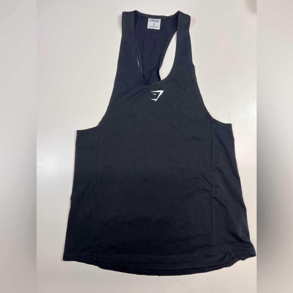 Gymshark Muscle Tank Top Black + White Men’s Size Medium Great Condition